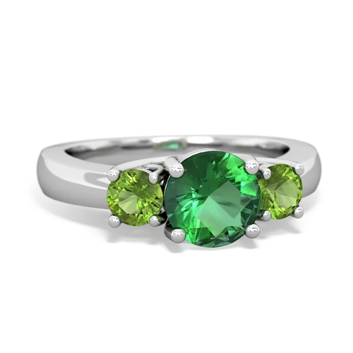 lab emerald-peridot timeless ring