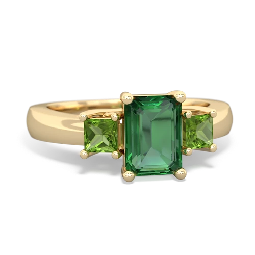 lab emerald-peridot timeless ring