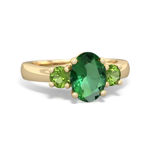 lab emerald-peridot timeless ring