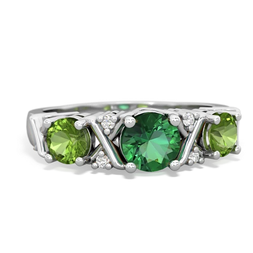 Lab Emerald Lab Created Emerald with Genuine Peridot and  Hugs and Kisses ring Ring