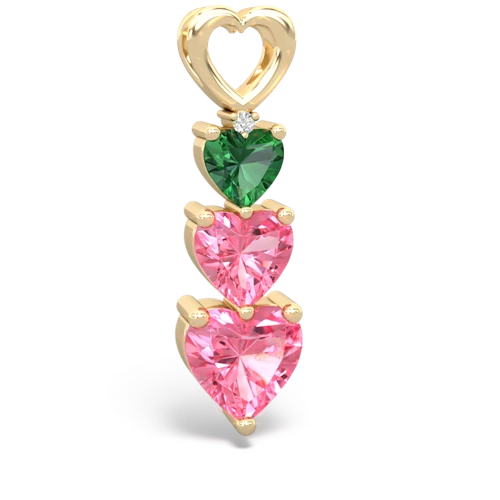 Lab Emerald Lab Created Emerald with Lab Created Pink Sapphire and Genuine White Topaz Past Present Future pendant Pendant