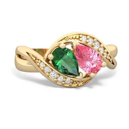Lab Emerald Lab Created Emerald with Lab Created Pink Sapphire Summer Winds ring Ring