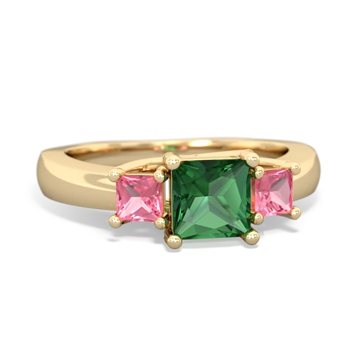 lab emerald-pink sapphire timeless ring