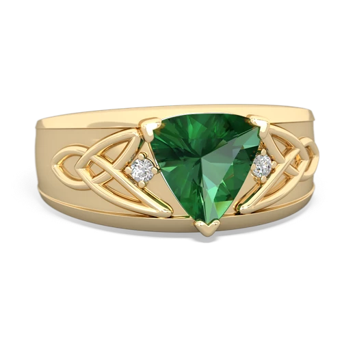 Lab Emerald Celtic Trinity Knot Men's Lab Created Emerald ring Ring