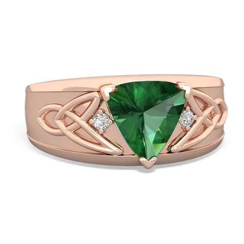 lab emerald celtic ring