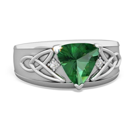 lab emerald celtic ring