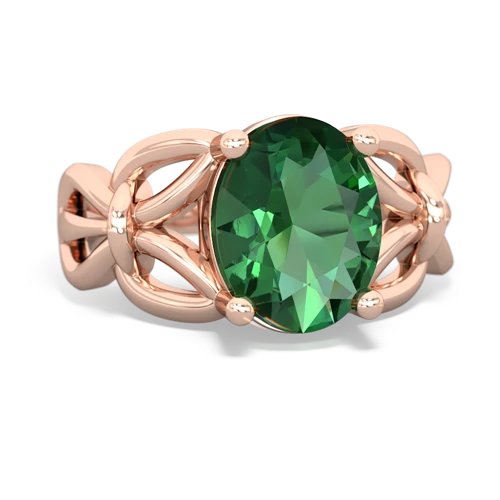 lab emerald celtic ring