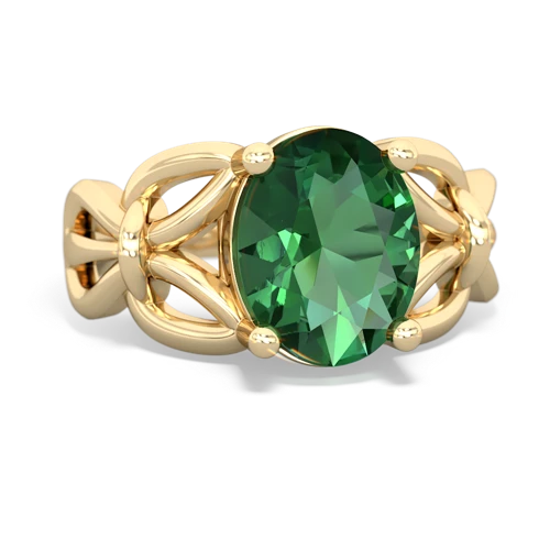 lab emerald celtic ring