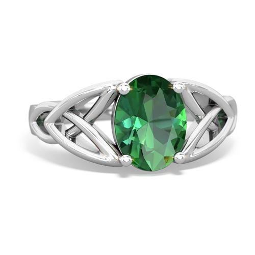 lab emerald celtic ring