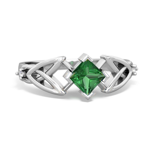 lab emerald celtic ring