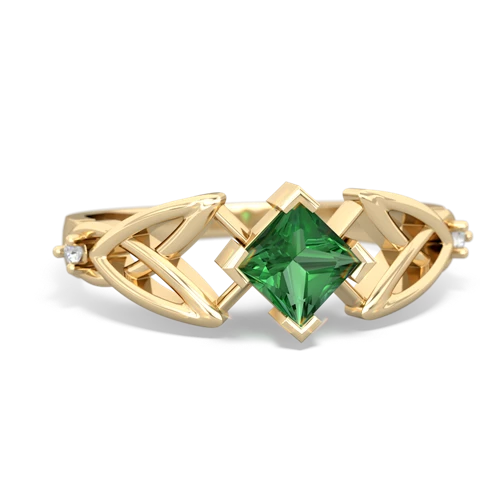 lab emerald celtic ring