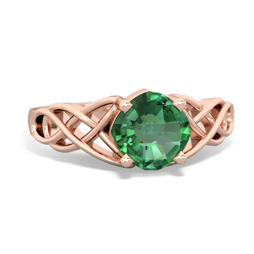 lab emerald celtic ring