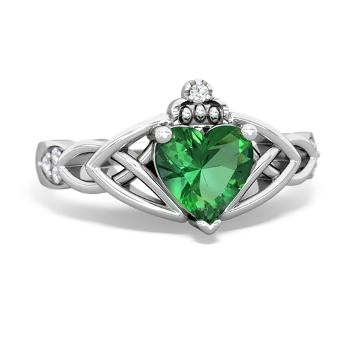 Lab Emerald Claddagh Trinity Knot Lab Created Emerald ring Ring