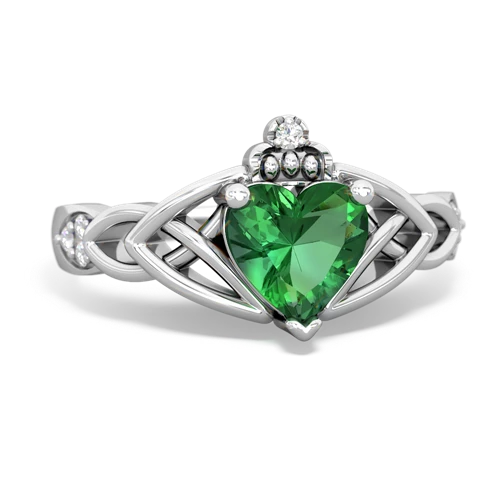 lab emerald celtic ring