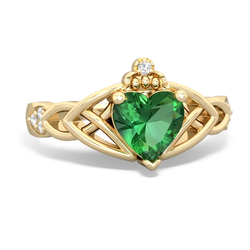 lab emerald celtic ring