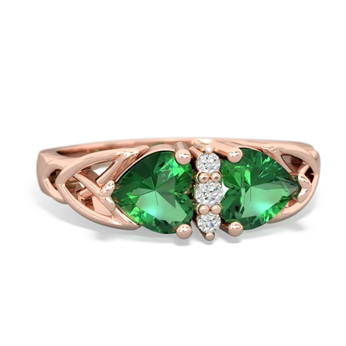 Lab Emerald Celtic Trinity Knot Lab Created Emerald ring Ring