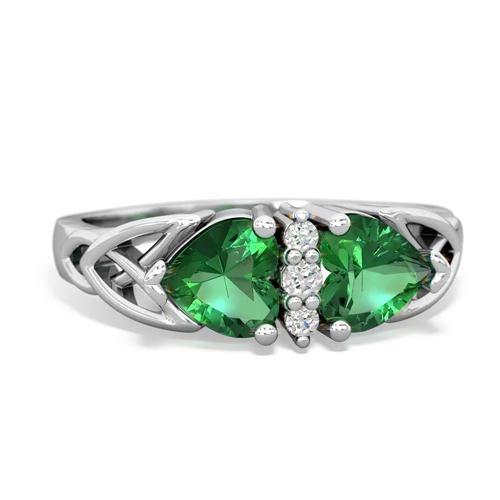 lab emerald celtic ring