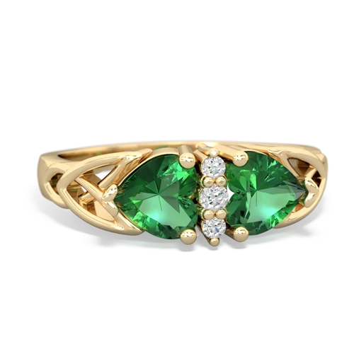 lab emerald celtic ring