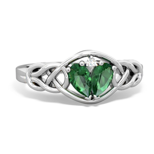 Lab Emerald Celtic Love Knot Lab Created Emerald ring Ring