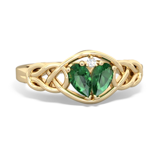 Lab Emerald Celtic Love Knot Lab Created Emerald ring Ring
