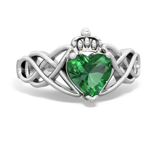Lab Emerald Claddagh Celtic Knot Lab Created Emerald ring Ring