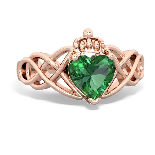 lab emerald claddagh ring