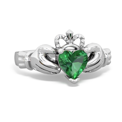 lab emerald claddagh ring