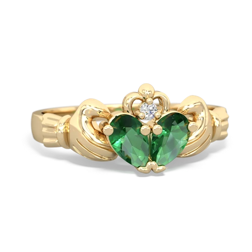 lab emerald claddagh ring