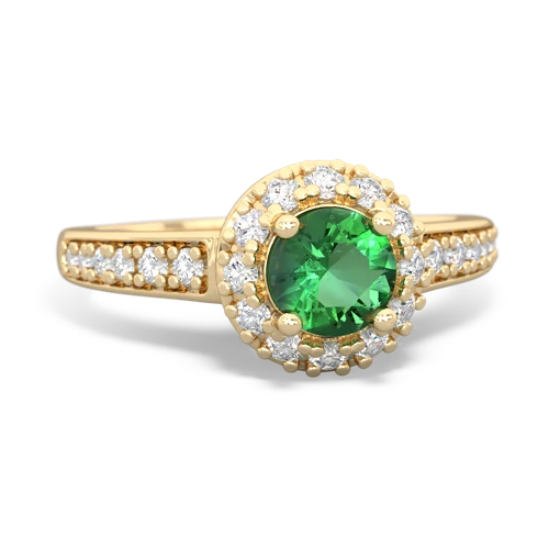 Lab Emerald Diamond Halo Lab Created Emerald ring Ring