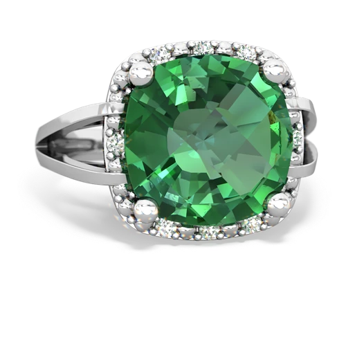 Lab Emerald Halo Cocktail Lab Created Emerald ring Ring