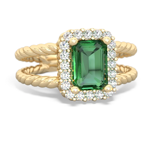 Lab Emerald Rope Split Band Lab Created Emerald ring Ring