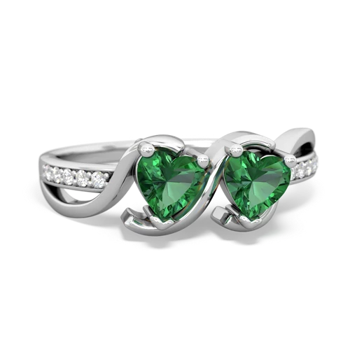 Lab Emerald Side by Side Lab Created Emerald ring Ring