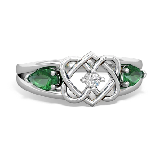 Lab Emerald Hearts Intertwined Lab Created Emerald ring Ring