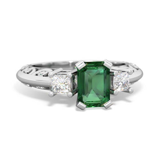 lab emerald engagement ring