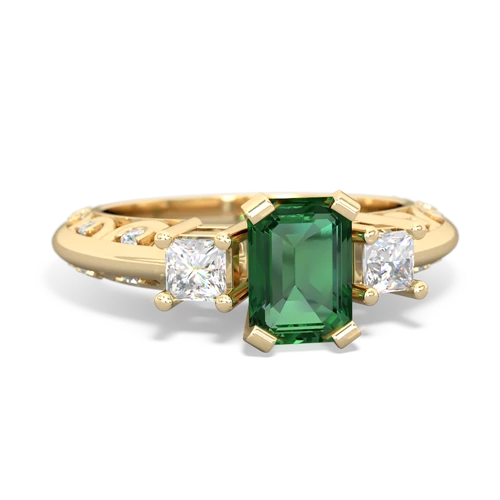 lab emerald engagement ring