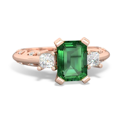 lab emerald engagement ring