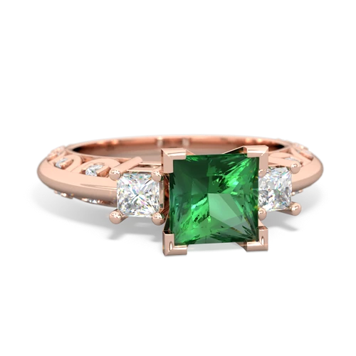 lab emerald engagement ring