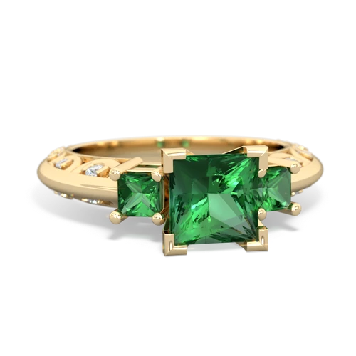 lab emerald engagement ring