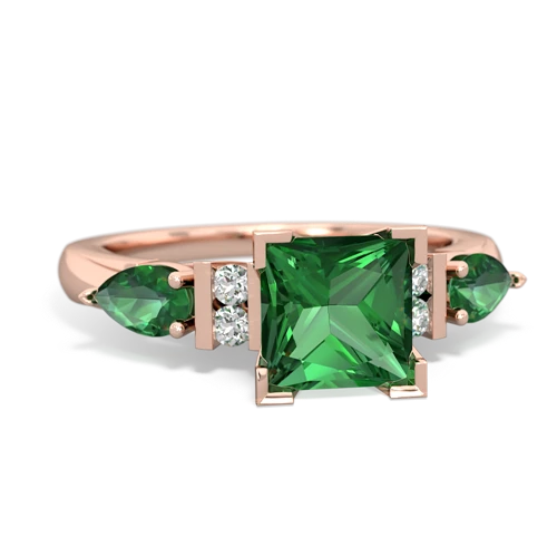 lab emerald engagement ring