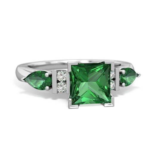 Lab Emerald Lab Created Emerald with  and  Engagement ring Ring