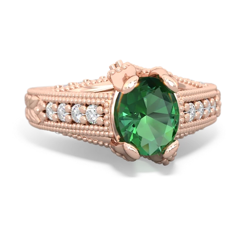 Lab Emerald Antique Style Lab Created Emerald ring Ring