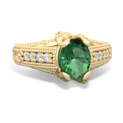 lab emerald engagement ring