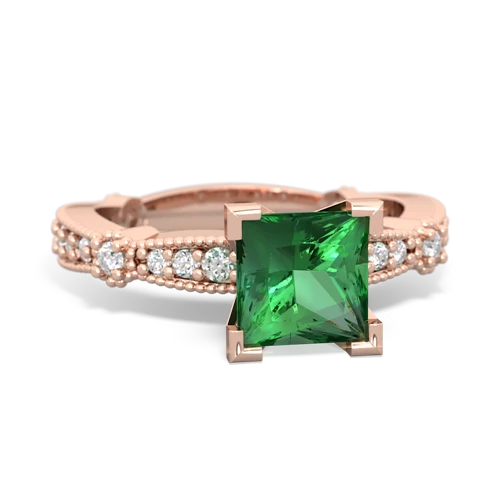 lab emerald engagement ring