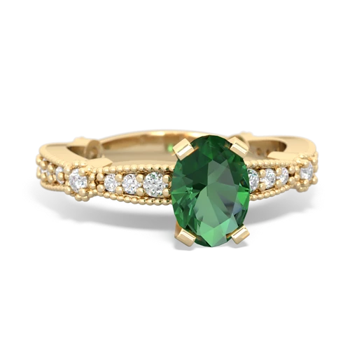 lab emerald engagement ring