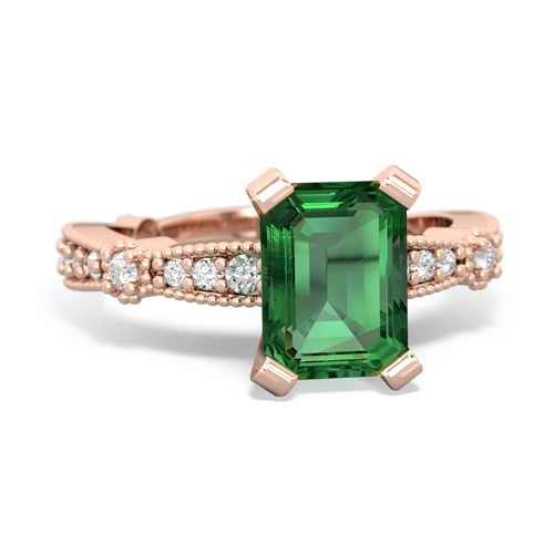 lab emerald engagement ring