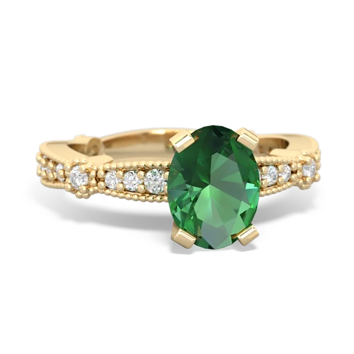 lab emerald engagement ring