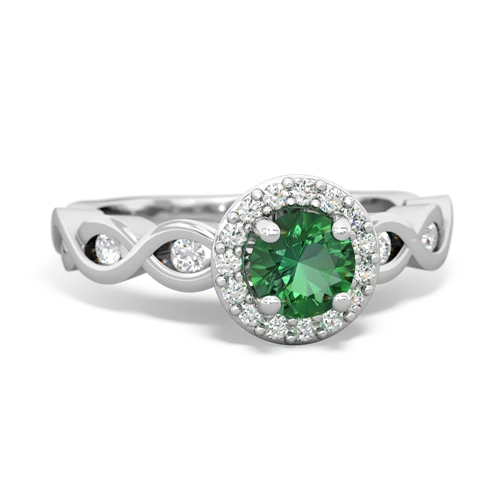 lab emerald engagement ring