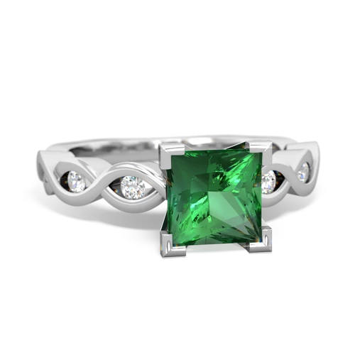 lab emerald engagement ring