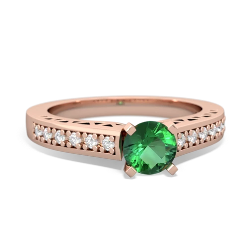 lab emerald engagement ring