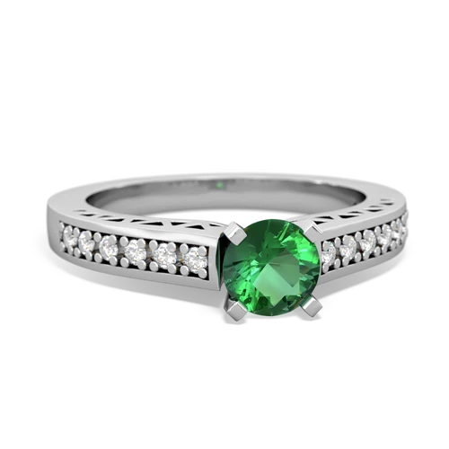 lab emerald engagement ring